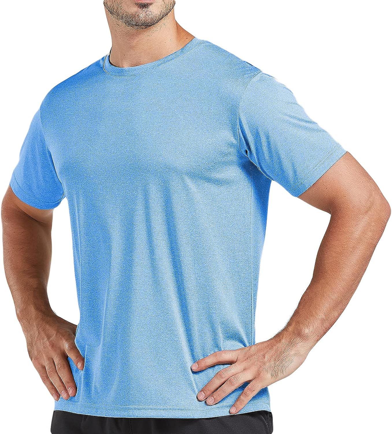 5 Pack Men’s Dry Fit T Shirts, Athletic Running Gym Workout Short Sleeve Tee Shirts for Men