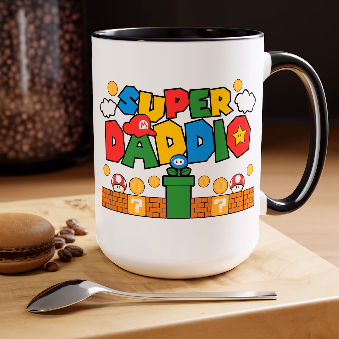 Funny Gift For Dad Fathers Day Mug Super Daddio Mug Gamer Dad Fun Gift Novelty New Dad Mug Gift From Kid To Dad Super Daddio Mug 15Oz